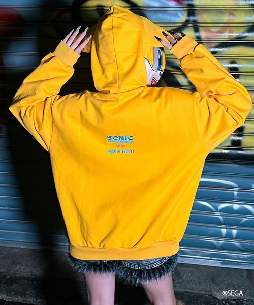 パーカー A'GEM/9 × .kom 「A'gem/エージェム」TAILS ZIP UP HOODIE/テイルズジップアップパーカー メンズ レディの画像
