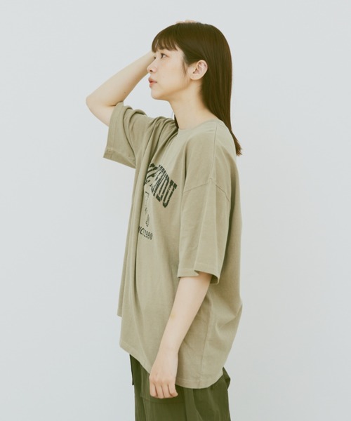 「flaner」 半袖Tシャツ LARGE チャコールグレー レディース_画像4