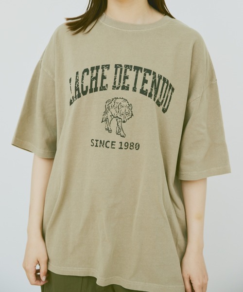 「flaner」 半袖Tシャツ LARGE チャコールグレー レディース_画像6