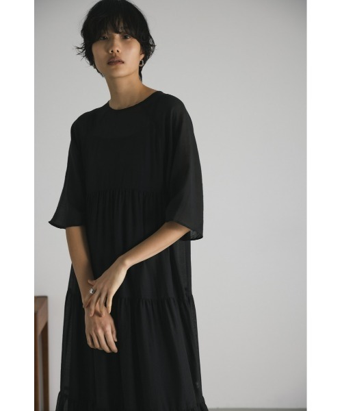 「STYLEMIXER」 半袖ワンピース MEDIUM ブラック レディースの画像