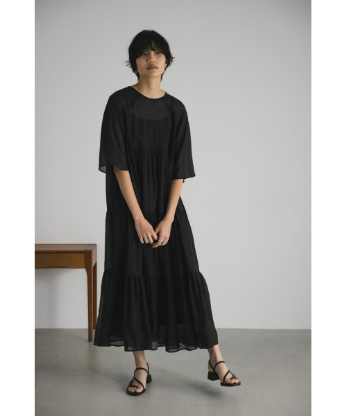 「STYLEMIXER」 半袖ワンピース MEDIUM ブラック レディースの画像