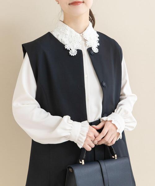 ブラウス シャツ 「WEB/一部店舗限定」レースカラーブラウス 