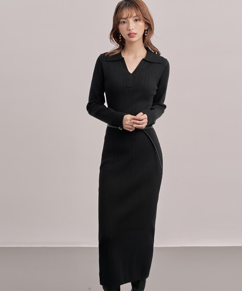 「SAISON DE PAPILLON」 ニットワンピース L ブラック レディース_画像9