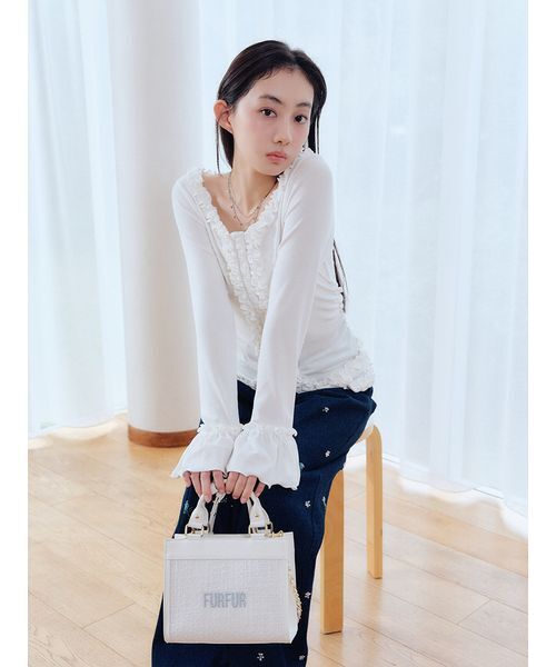 FURFUR（ファーファー） カーディガン 「WEB限定カラー」フリル