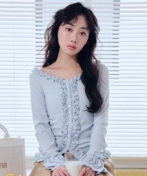 FURFUR（ファーファー） カーディガン 「WEB限定カラー」フリル