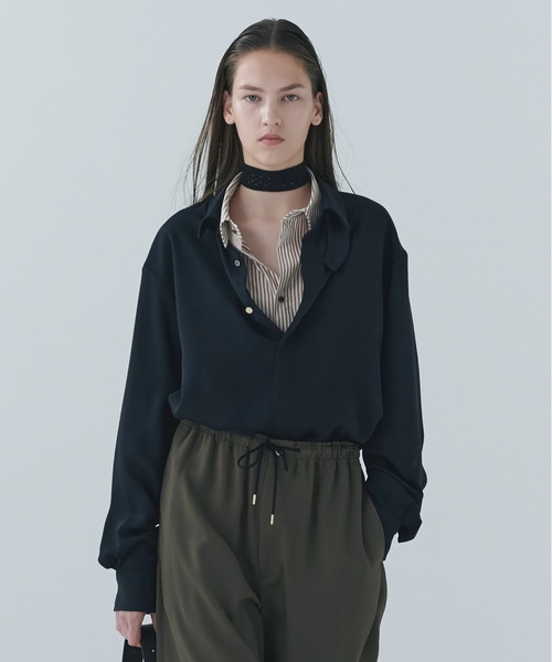 CULLNI（クルニ） シャツ Double Cloth Chin Tab Long Sleeve Shirt