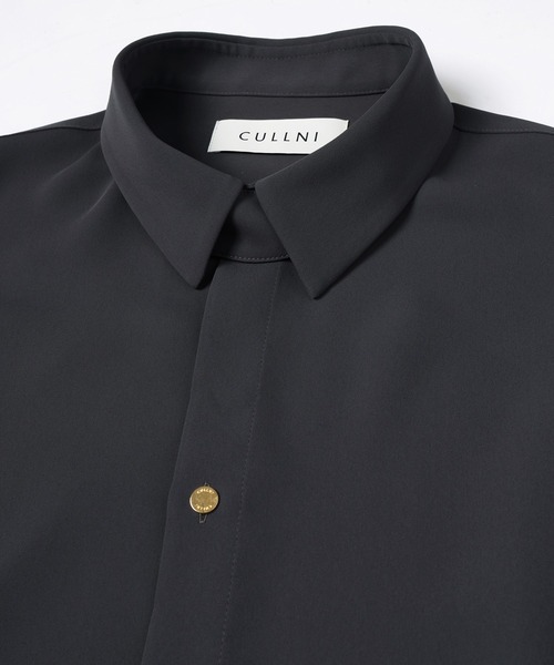CULLNI（クルニ） シャツ Double Cloth Chin Tab Long Sleeve Shirt