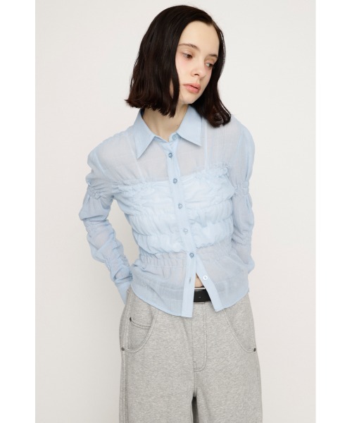 SLY（スライ） ブラウス シャツ 「2026SS新作」RANDOM SHIRRING TOPS