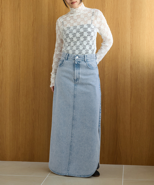 IENA LA BOUCLE（イエナラブークル） ロング スカート ソフトデニム