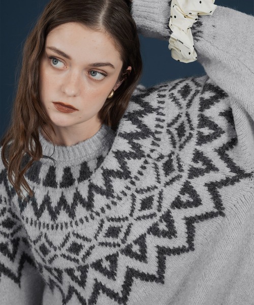 「Mili affinity」 長袖ニット FREE アイボリー レディース_画像8