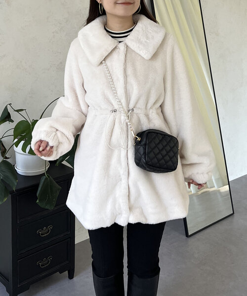 「prose verse」 ファーコート MEDIUM ピンク レディース_画像3