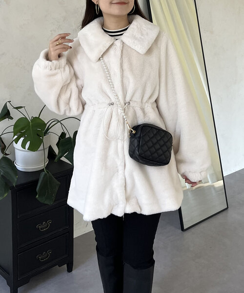 「prose verse」 ファーコート MEDIUM ピンク レディース_画像4