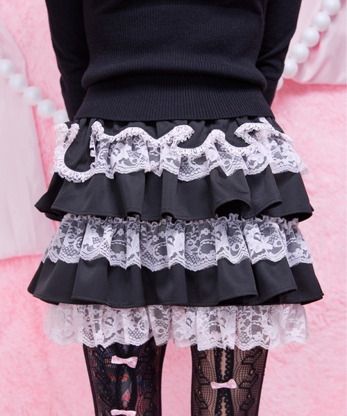 AVENCHUMU スカート Melting lace tiered skirt : ZOZOTOWN Yahoo!店