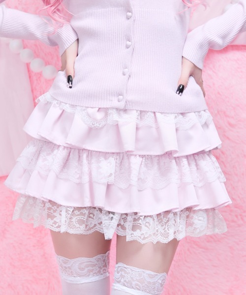 AVENCHUMU スカート Melting lace tiered skirt : ZOZOTOWN Yahoo!店