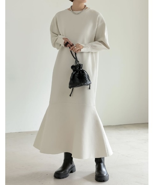 「Re:EDIT」 ニットワンピース MEDIUM ブラック レディース_画像5