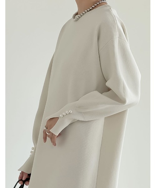 「Re:EDIT」 ニットワンピース MEDIUM ブラック レディース_画像6
