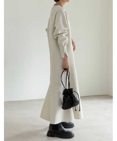 「Re:EDIT」 ニットワンピース MEDIUM ブラック レディース_画像7