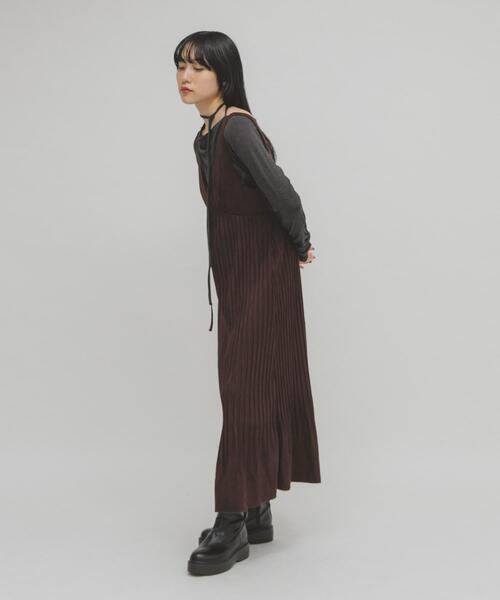 KBF（ケービーエフ） ノースリーブワンピース 38 ボルドー レディース