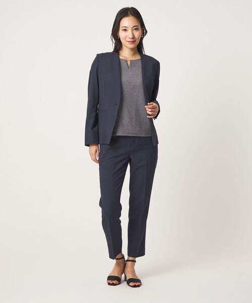 パンツ リネンライクドビー テーパードパンツ ‐セットアップ対応・マシンウォッシャブル‐「A DAY IN THE LIFE」 レディースの画像