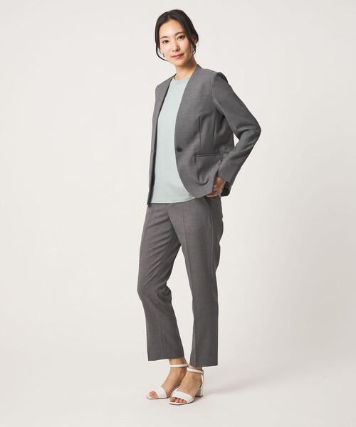 パンツ リネンライクドビー テーパードパンツ ‐セットアップ対応・マシンウォッシャブル‐「A DAY IN THE LIFE」 レディースの画像