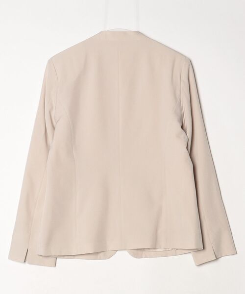 「GeeRA」 ノーカラージャケット LARGE ベージュ レディース_画像2