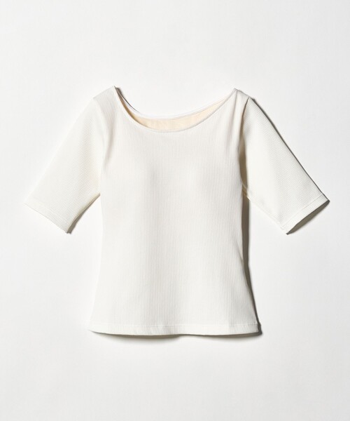 tシャツ カップデザインネックTシャツ / カップインナー レディースの画像