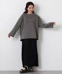 tシャツ ピグメントボートネックカットソー レ...の詳細画像1