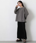 tシャツ ピグメントボートネックカットソー レ...の詳細画像4