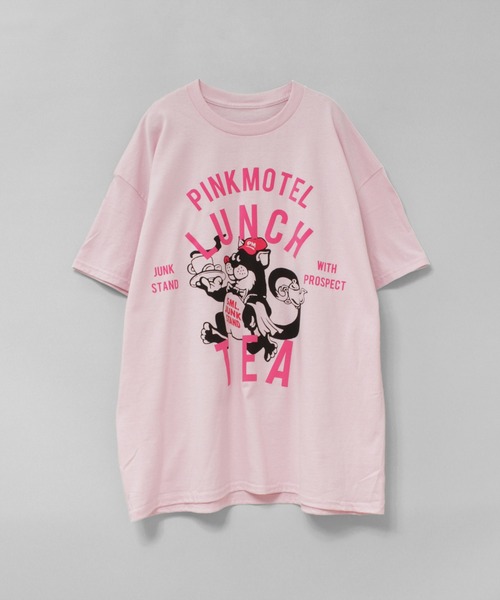 RNA（アールエヌエー） tシャツ M2681 PINKMOTEL クロネコプリントTEE