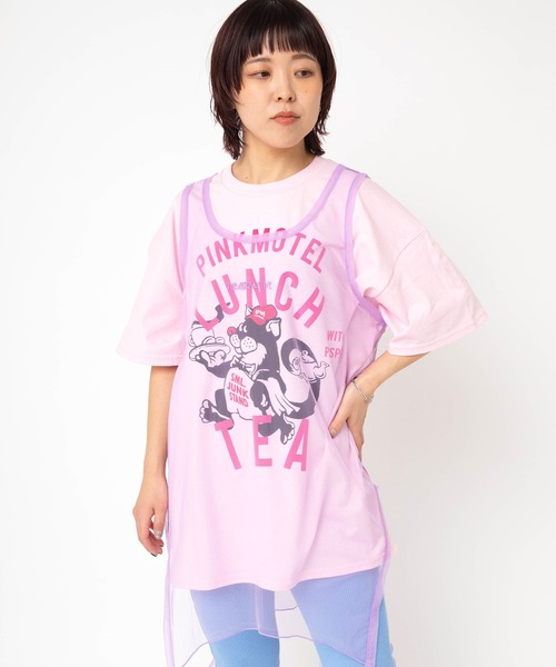 RNA（アールエヌエー） tシャツ 半袖 M2681 PINKMOTEL クロネコ