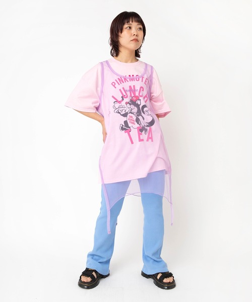 RNA（アールエヌエー） tシャツ M2681 PINKMOTEL クロネコプリントTEE