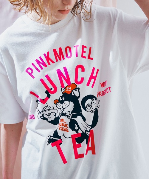 RNA（アールエヌエー） tシャツ 半袖 M2681 PINKMOTEL クロネコ