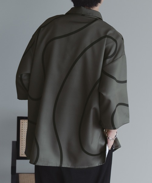 「epnok」 半袖シャツ LARGE グレイッシュブルー メンズ_画像5