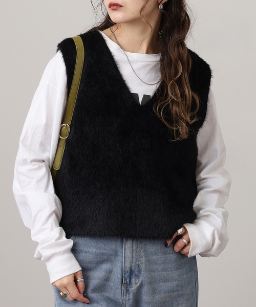 「EGLANTINE」 ニットベスト 38 アイボリー レディース_画像8