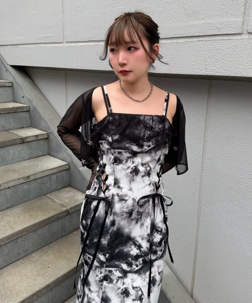 ワンピース 「Mavie..7」「S，Mサイズ展開」サイドレースUPジャンスカの画像