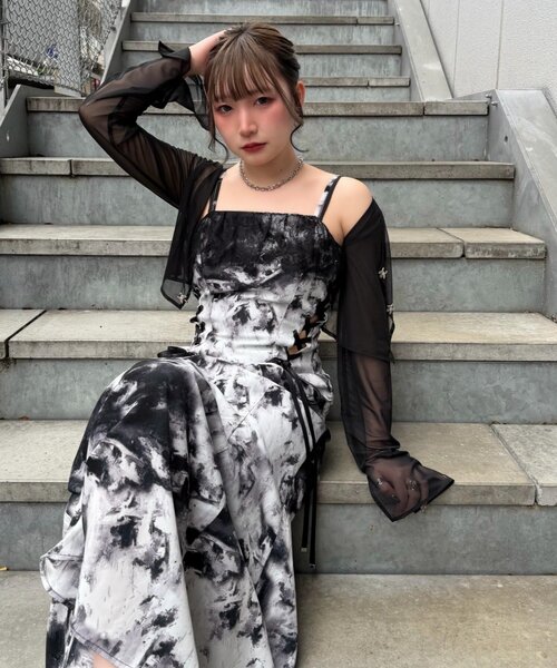 ワンピース 「Mavie..7」「S，Mサイズ展開」サイドレースUPジャンスカの画像