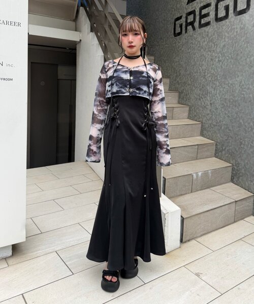ワンピース 「Mavie..7」「S，Mサイズ展開」サイドレースUPジャンスカの画像