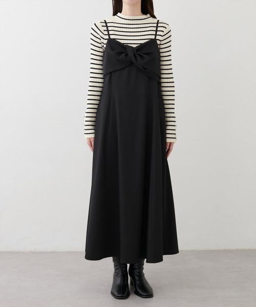 「natural couture」 キャミソールワンピース LARGE グレー レディース_画像2