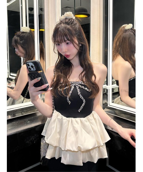 Darich（ダーリッチ） リボンビジューバルーンベアチュニック