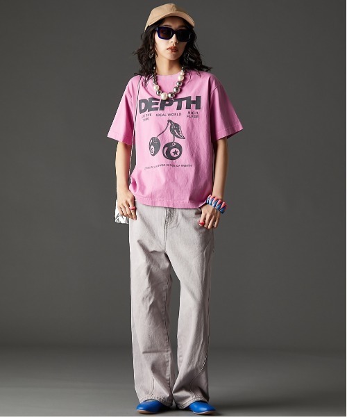 「GEVS.」 半袖Tシャツ LL ピンク レディース_画像2
