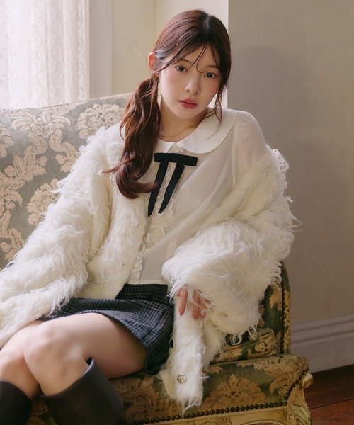 fupel ブラウス シャツ dot frill blouse / ドットフリルブラウス