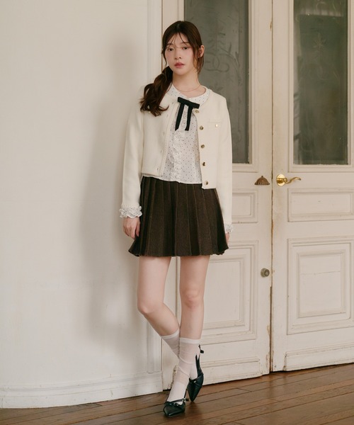 fupel ブラウス シャツ dot frill blouse / ドットフリルブラウス