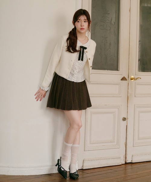 fupel ブラウス シャツ dot frill blouse / ドットフリルブラウス