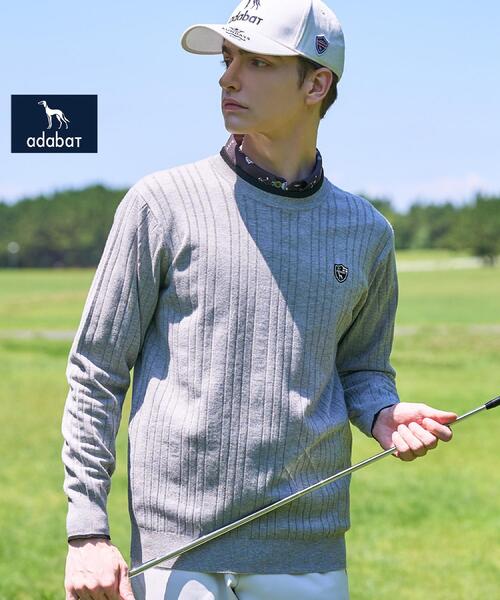 adabat（アダバット） セーター ニット 「ADABAT NAVY」針抜きリブ