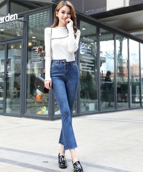 パンツ デニム ジーンズ レディース 掛け違いボタンデザインカットオフデニムパンツ Zozotown Yahoo 店 通販 Yahoo ショッピング