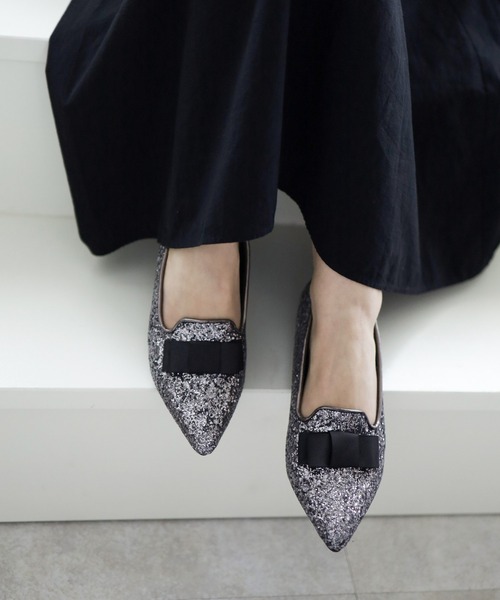 Valentino リボン付き黒ポインテッドトゥパンプス 36 ポインテッドトゥリボンパンプス[品番：VIVS0009926]｜VIVIAN