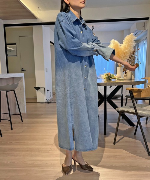 MURRAL グラデーション シャツワンピース MURRAL（ミューラル）の「Sheer gradation shirt dress（ワンピース