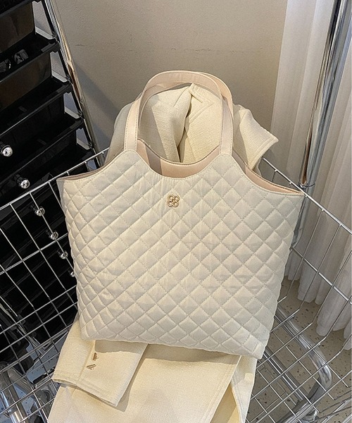 トートバッグ A4サイズ対応 大容量キルティングトートバッグ