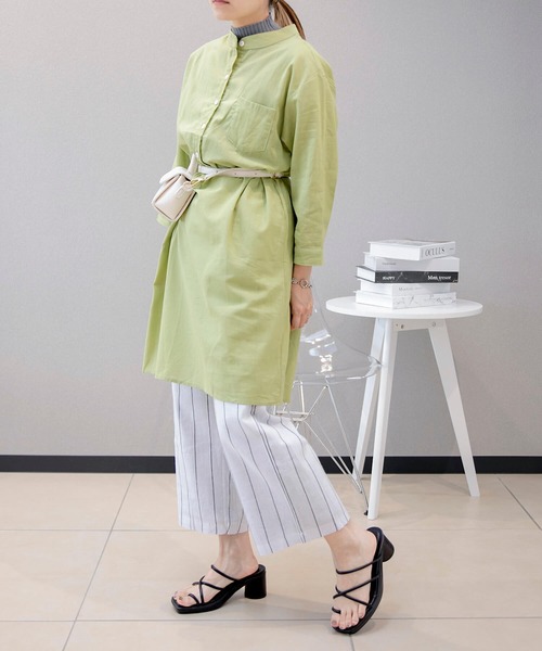 ウサトの服　 リラックスフィットパンツ 麻　imacoco aimoha（アイモハ） ワイドパンツ スラックス パンツ リラックス 綿麻