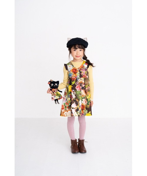 nino ジャンパースカート ジャンスカ オックスCATフラワーpt